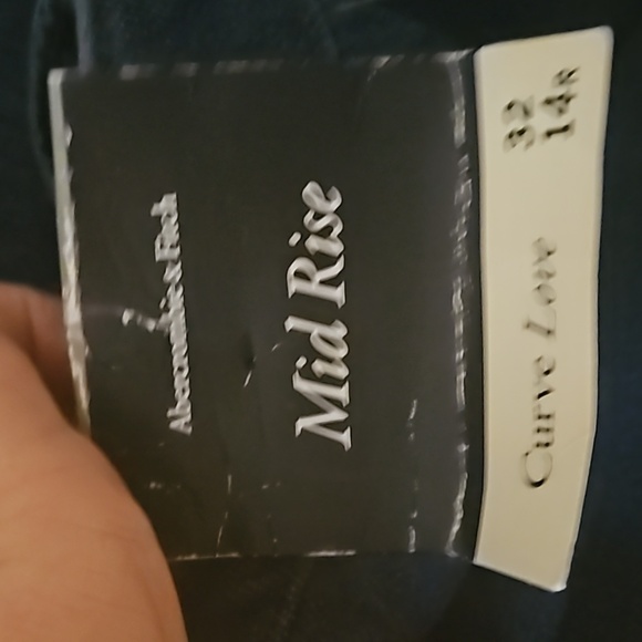 NEW! ABERCROMBIE & FITCH Curve Love Mid-Rise Flat Front Wide Leg Denim Jeans 14. - Picture 7 of 8